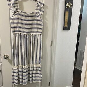 Striped Blue and White Kids Dress